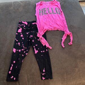 Flowers by Zoe Pink and Black Kids Matching Set
